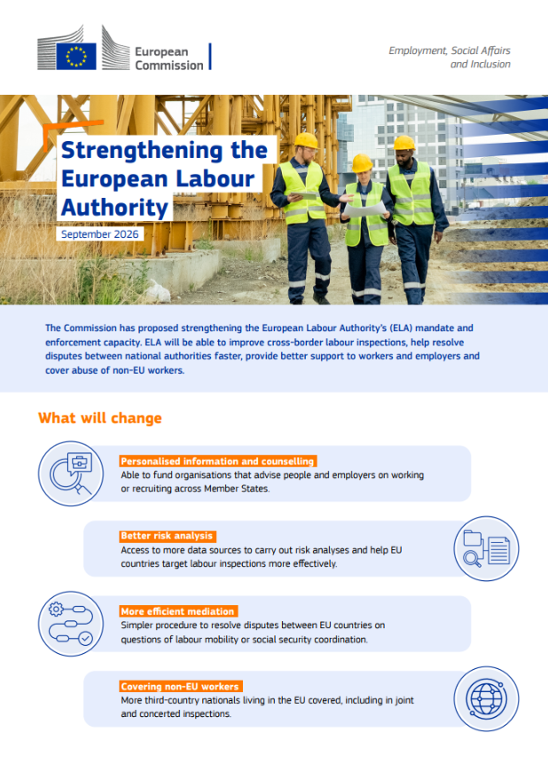 Title page of the Factsheet on Strengthening the European Labour Authority
